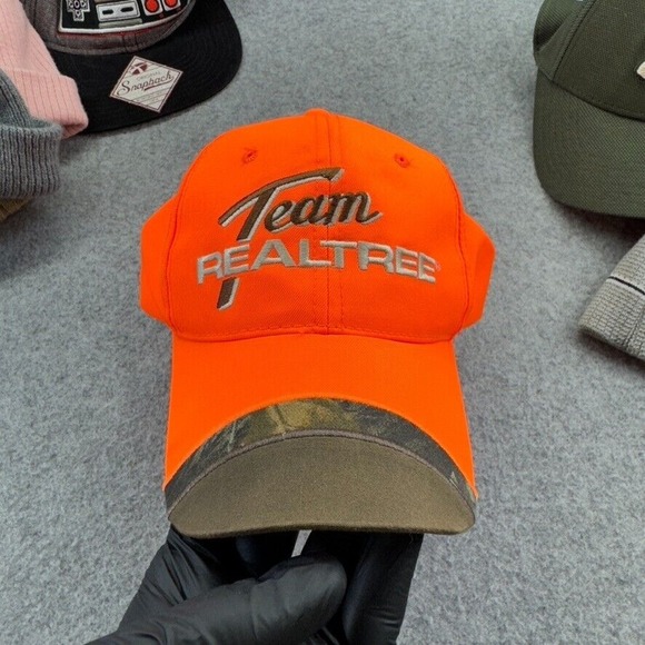 Team Realtree Blaze Orange Camo Hunting Hat‎ Adjustable Cap OSFM Signatures - Picture 1 of 6